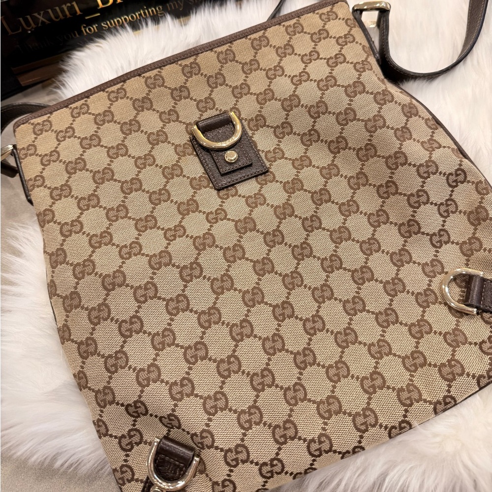 GUCCI Brown GG Canvas Crossbody Bag - Picture 8 of 10